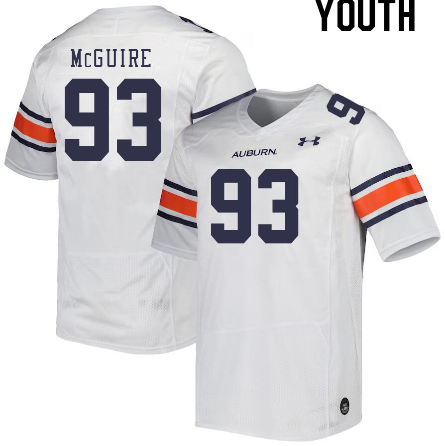 Youth #93 Evan McGuire Auburn Tigers College Football Jerseys Stitched-White